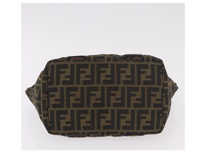 Borsa a Mano FENDI Zucca Canvas Nero Marrone Auth 186292A - vista 5