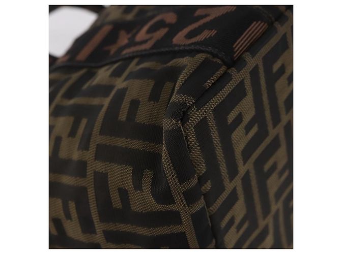 Borsa a Mano FENDI Zucca Canvas Nero Marrone Auth 186292A - vista 9