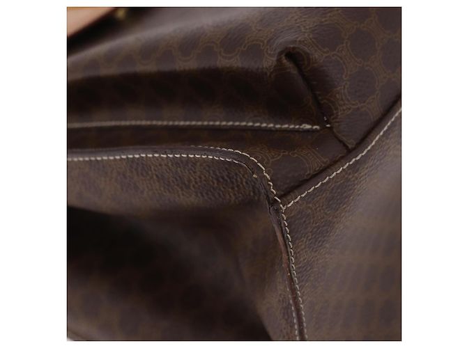 Céline Borsa Tote CELINE Macadam in tela PVC e pelle marrone beige oro Autentica am11883V D'oro - vista 10