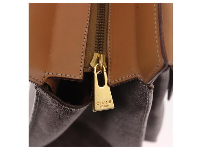 Céline Borsa Tote CELINE Macadam in tela PVC e pelle marrone beige oro Autentica am11883V D'oro - vista 14