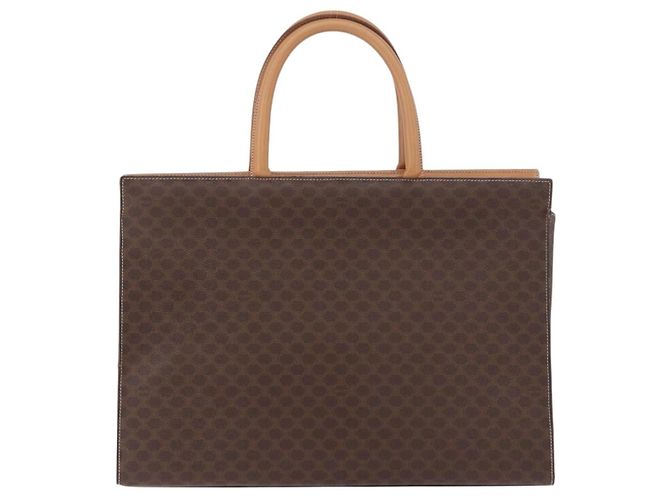 Céline Borsa Tote CELINE Macadam in tela PVC e pelle marrone beige oro Autentica am11883V D'oro - vista 3