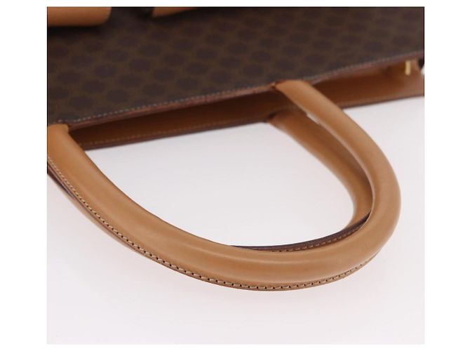 Céline Borsa Tote CELINE Macadam in tela PVC e pelle marrone beige oro Autentica am11883V D'oro - vista 7