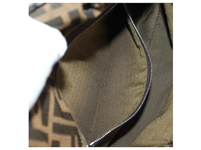 FENDI Zucca Canvas Mamma Baguette Shoulder Bag Black Brown Auth 185313M Marrone Nero - vista 25