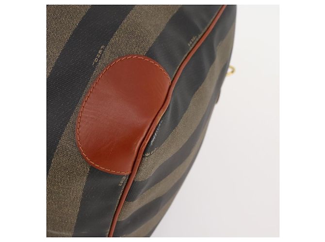 Pequin FENDI Boston Bag aus Pecan Canvas PVC Schwarz Braun Authentisch am11753 - Ansicht 15