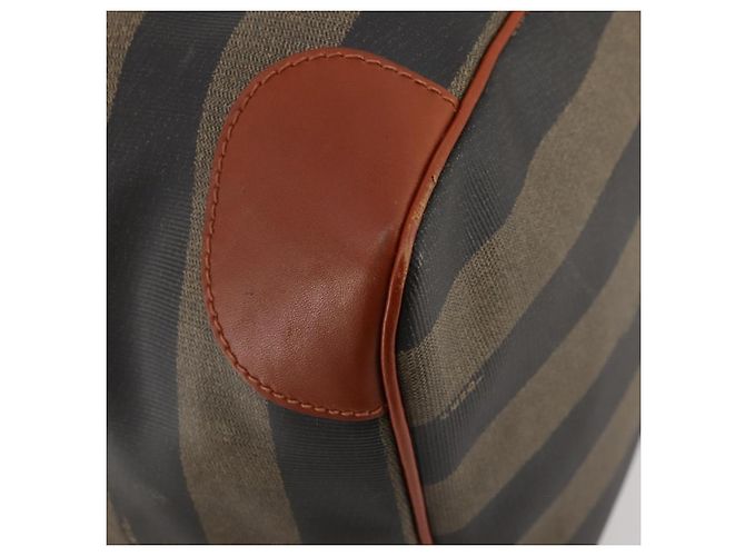 Pequin FENDI Boston Bag aus Pecan Canvas PVC Schwarz Braun Authentisch am11753 - Ansicht 17