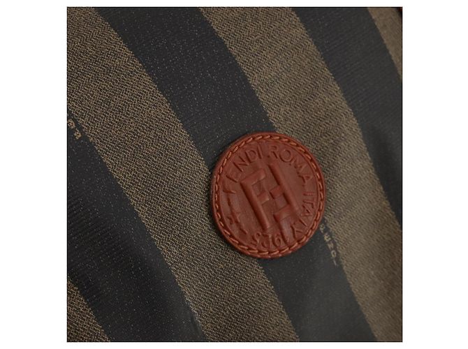 Pequin FENDI Boston Bag aus Pecan Canvas PVC Schwarz Braun Authentisch am11753 - Ansicht 19