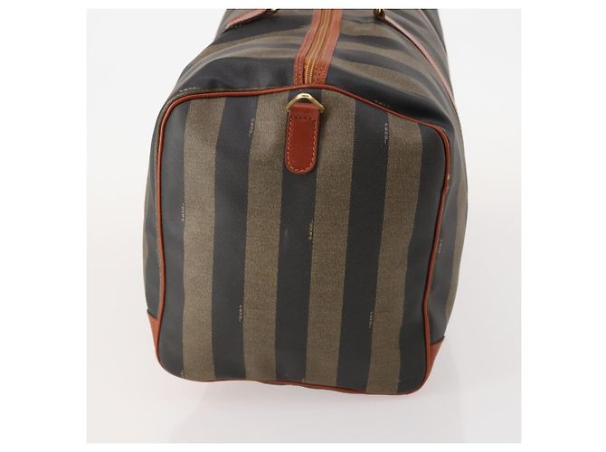 Pequin FENDI Boston Bag aus Pecan Canvas PVC Schwarz Braun Authentisch am11753 - Ansicht 3