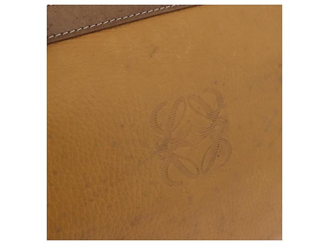 Borsa a Spalla LOEWE Anagram in Pelle Beige Oro Auth 186856 D'oro - vista 17