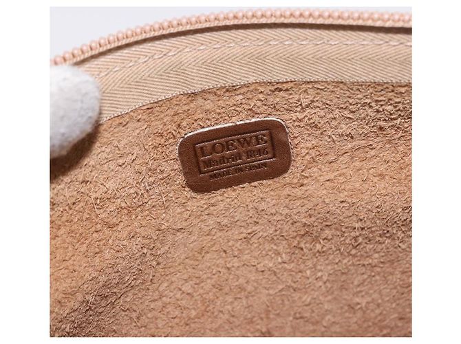 Borsa a Spalla LOEWE Anagram in Pelle Beige Oro Auth 186856 D'oro - vista 18