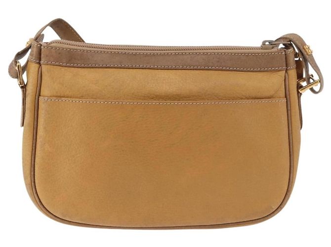 Borsa a Spalla LOEWE Anagram in Pelle Beige Oro Auth 186856 D'oro - vista 2