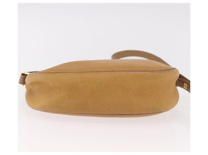 Borsa a Spalla LOEWE Anagram in Pelle Beige Oro Auth 186856 D'oro - vista 5