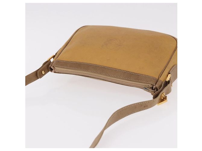 Borsa a Spalla LOEWE Anagram in Pelle Beige Oro Auth 186856 D'oro - vista 6