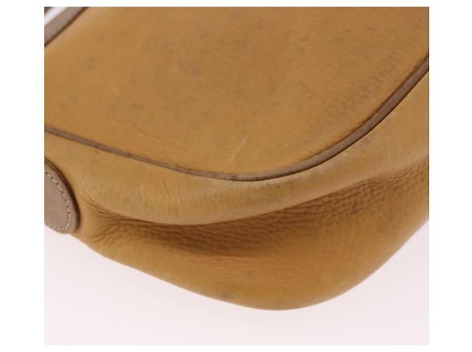 Borsa a Spalla LOEWE Anagram in Pelle Beige Oro Auth 186856 D'oro - vista 9