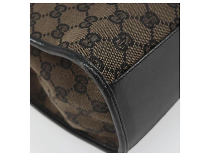 Borsa Tote GUCCI GG Canvas Jackie Dark Brown Silver 002 1064 3444 Auth 187330 - vista 11