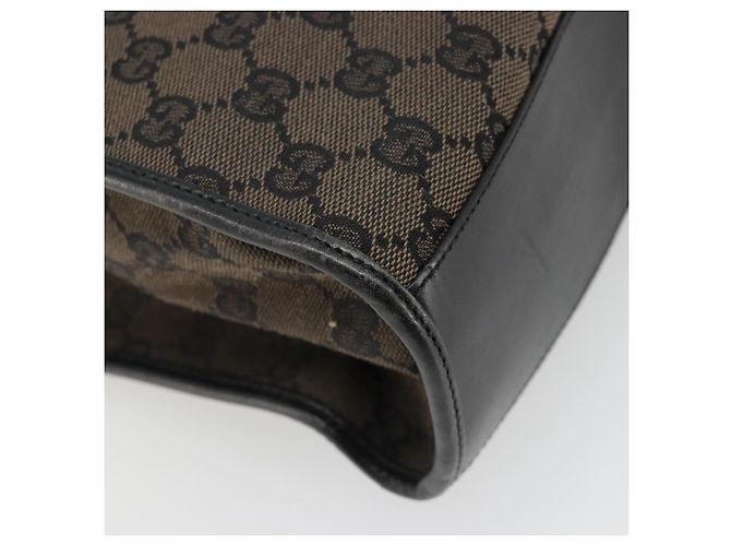 Borsa Tote GUCCI GG Canvas Jackie Dark Brown Silver 002 1064 3444 Auth 187330 - vista 13