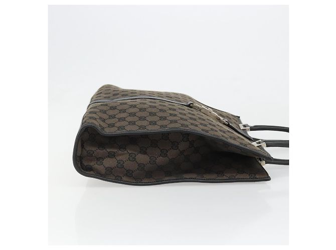 Borsa Tote GUCCI GG Canvas Jackie Dark Brown Silver 002 1064 3444 Auth 187330 - vista 4