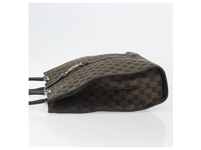 Borsa Tote GUCCI GG Canvas Jackie Dark Brown Silver 002 1064 3444 Auth 187330 - vista 5