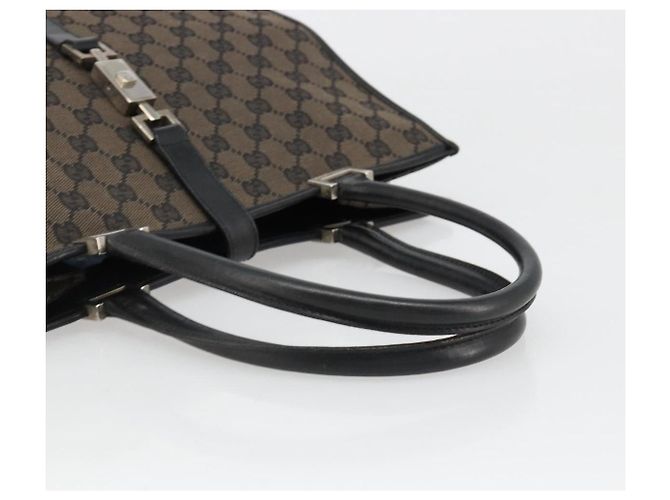 Borsa Tote GUCCI GG Canvas Jackie Dark Brown Silver 002 1064 3444 Auth 187330 - vista 7