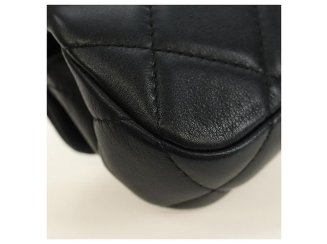 CHANEL Matelasse Chain Shoulder Pouch Lamb Skin 2way Black CC Auth 185439SAM Nero D'oro - vista 15