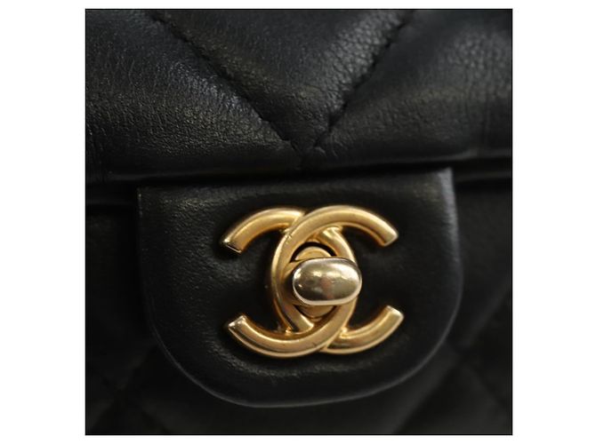 CHANEL Matelasse Chain Shoulder Pouch Lamb Skin 2way Black CC Auth 185439SAM Nero D'oro - vista 17
