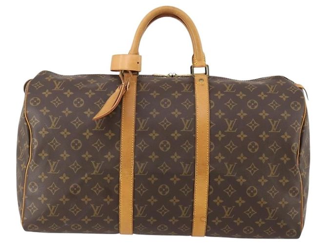LOUIS VUITTON Monogram Keepall 50 Boston Bag M41426 LV Auth 185384A Monogramma - vista 13