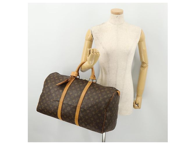LOUIS VUITTON Monogram Keepall 50 Boston Bag M41426 LV Auth 185384A Monogramma - vista 22