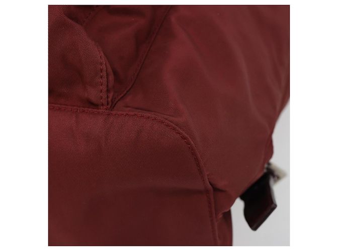 Mochila PRADA Nylon Rojo Plata Auth ti3983A Roja - vista 16