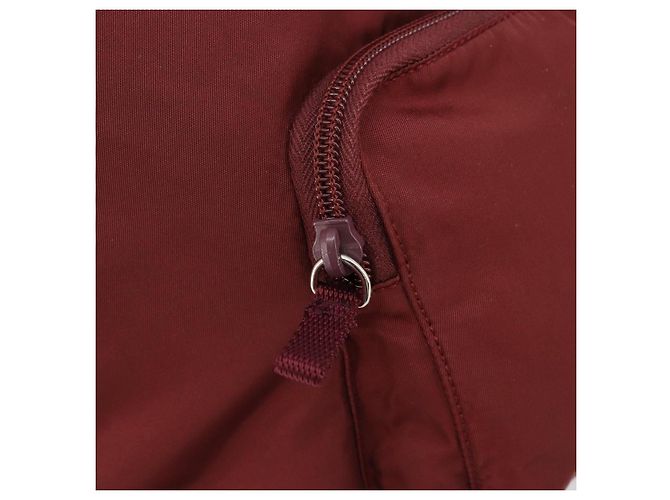 Mochila PRADA Nylon Rojo Plata Auth ti3983A Roja - vista 22