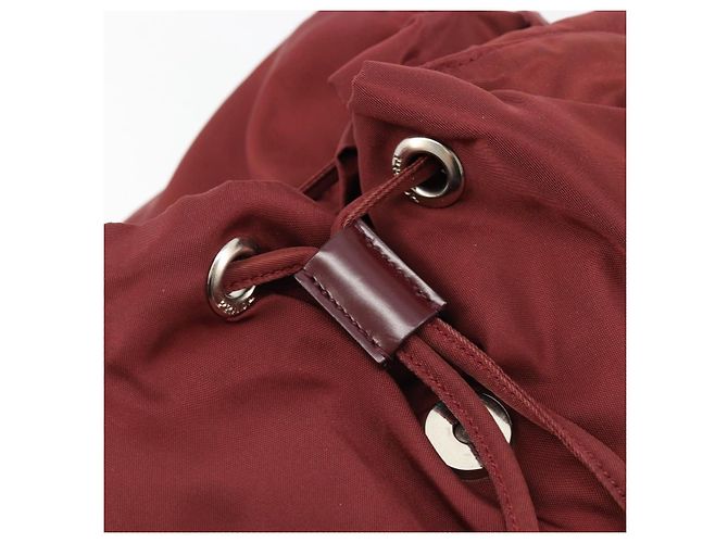 Mochila PRADA Nylon Rojo Plata Auth ti3983A Roja - vista 24