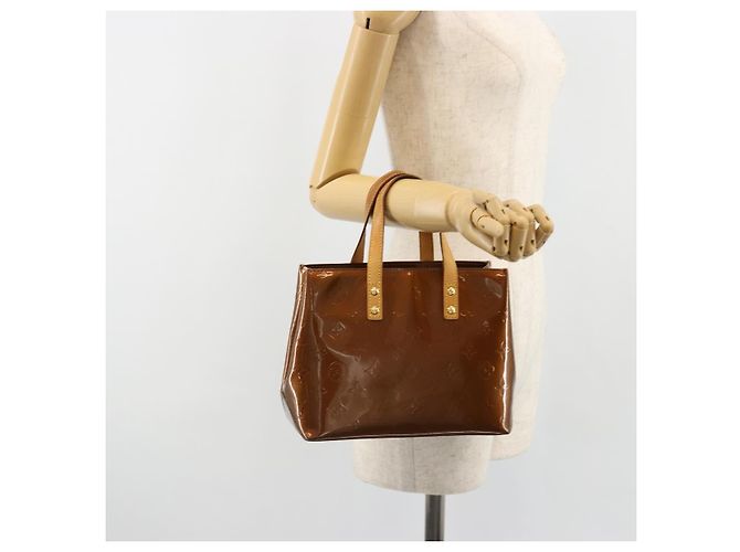 LOUIS VUITTON Borsa Monogram Vernis Reade PM Bronze M91146 LV Auth BA13463 Bronzo - vista 23