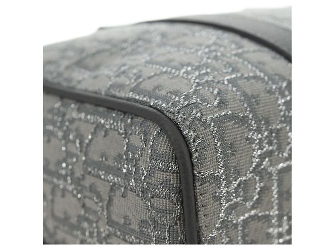 Borsa Boston Christian Dior Trotter Canvas 2way Grigio Argento Auth 184998SM Marrone - vista 13