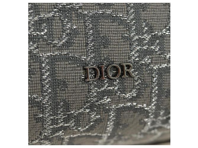 Borsa Boston Christian Dior Trotter Canvas 2way Grigio Argento Auth 184998SM Marrone - vista 17