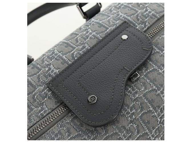 Borsa Boston Christian Dior Trotter Canvas 2way Grigio Argento Auth 184998SM Marrone - vista 18
