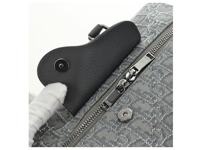 Borsa Boston Christian Dior Trotter Canvas 2way Grigio Argento Auth 184998SM Marrone - vista 19