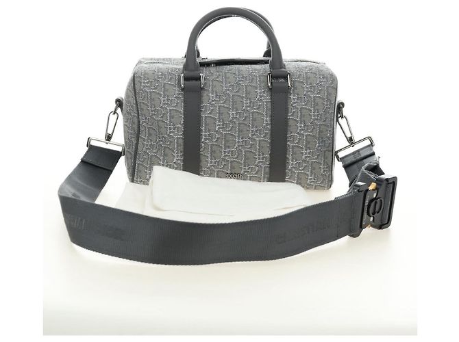 Borsa Boston Christian Dior Trotter Canvas 2way Grigio Argento Auth 184998SM Marrone - vista 26
