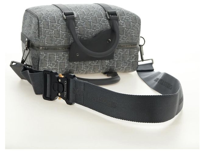 Borsa Boston Christian Dior Trotter Canvas 2way Grigio Argento Auth 184998SM Marrone - vista 9