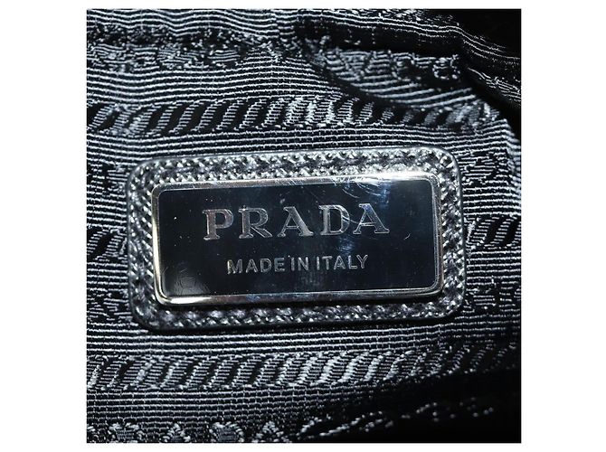 Borsa a Spalla PRADA Nylon Nero Argento 2VH112 Auth am11844SM - vista 10