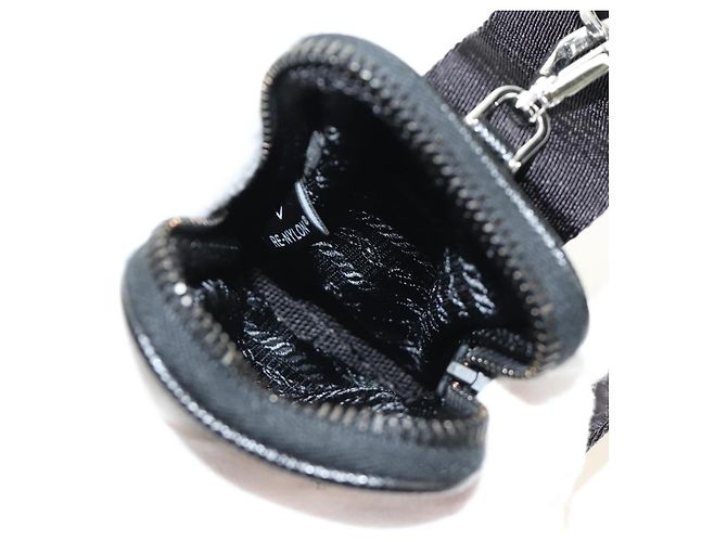 Borsa a Spalla PRADA Nylon Nero Argento 2VH112 Auth am11844SM - vista 18