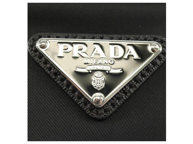Borsa a Spalla PRADA Nylon Nero Argento 2VH112 Auth am11844SM - vista 23