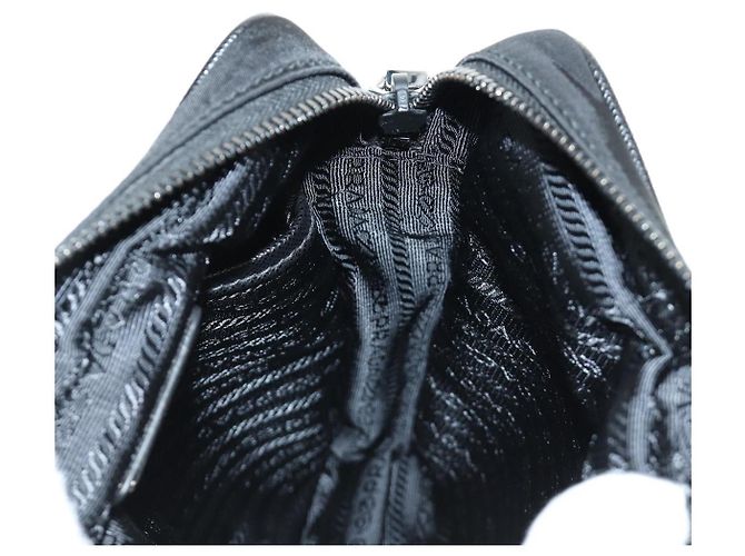 Borsa a Spalla PRADA Nylon Nero Argento 2VH112 Auth am11844SM - vista 24
