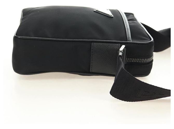 Borsa a Spalla PRADA Nylon Nero Argento 2VH112 Auth am11844SM - vista 4