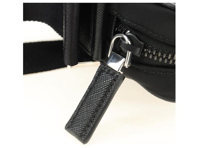 Borsa a Spalla PRADA Nylon Nero Argento 2VH112 Auth am11844SM - vista 9