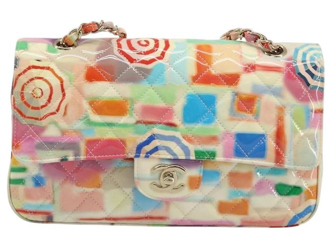 Borsa CHANEL Chain Double Flap Matelasse 25 in pelle Multicolor CC Auth 185767SM Multicolore D'oro - Ansicht 2