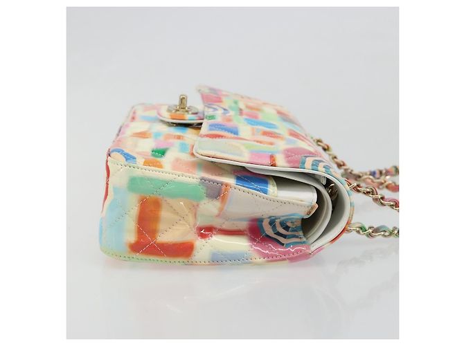Borsa CHANEL Chain Double Flap Matelasse 25 in pelle Multicolor CC Auth 185767SM Multicolore D'oro - Ansicht 4