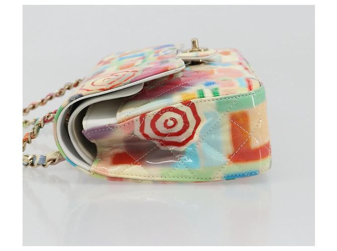 Borsa CHANEL Chain Double Flap Matelasse 25 in pelle Multicolor CC Auth 185767SM Multicolore D'oro - Ansicht 5