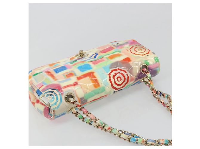 Borsa CHANEL Chain Double Flap Matelasse 25 in pelle Multicolor CC Auth 185767SM Multicolore D'oro - Ansicht 6