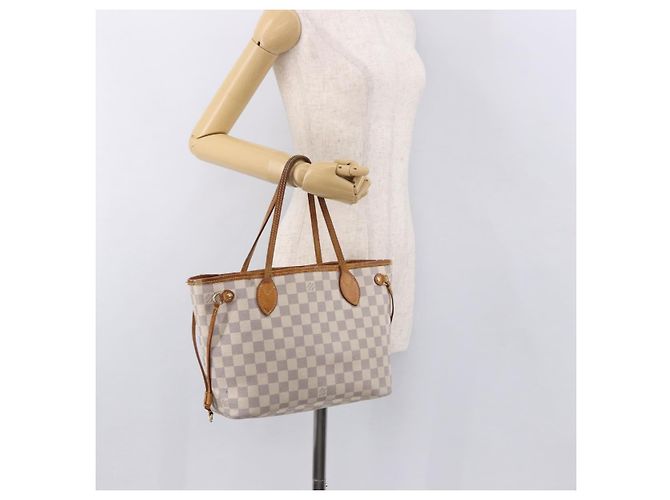 LOUIS VUITTON Borsa Tote Neverfull PM Damier Azur N41362 LV Auth 187671 - vista 25