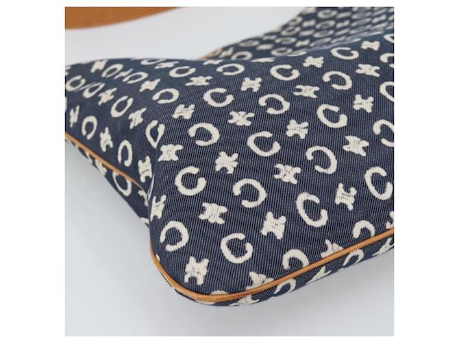 Céline Borsa a tracolla CELINE C Macadam Canvas Navy Silver Auth 186810A Argento Blu navy - vista 11