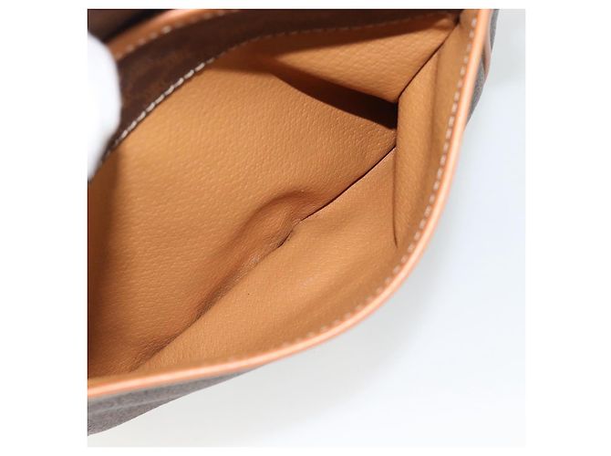 Céline Borsa a Spalla CELINE Macadam Canvas PVC Pelle Marrone Oro Auth 187771 D'oro - vista 21