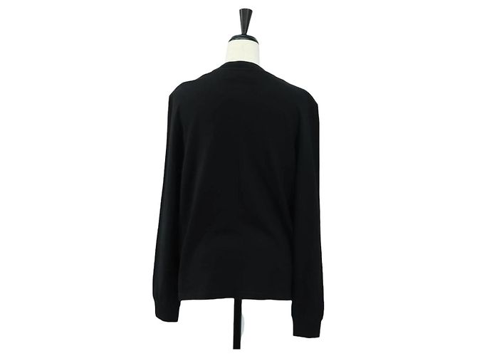 Camicia CHANEL CC Camellia con paillettes, taglio e cucitura, cotone nero, CC Auth am11841M - vista 2